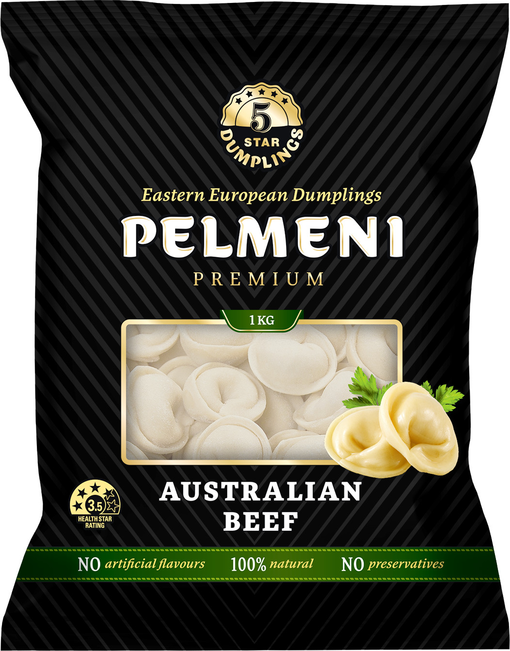 Pelmeni with Beef (Dumplings) - Five Star Dumplings 1kg