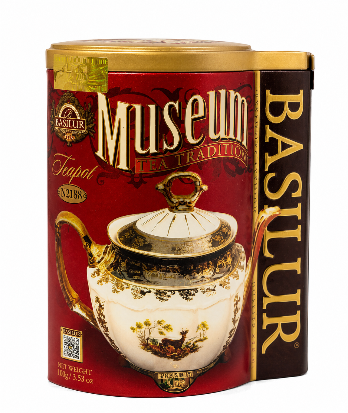 Teapot No.208 Museum Collection, Ceylon Black Tea Loose Leaf, "Basilur", 100g