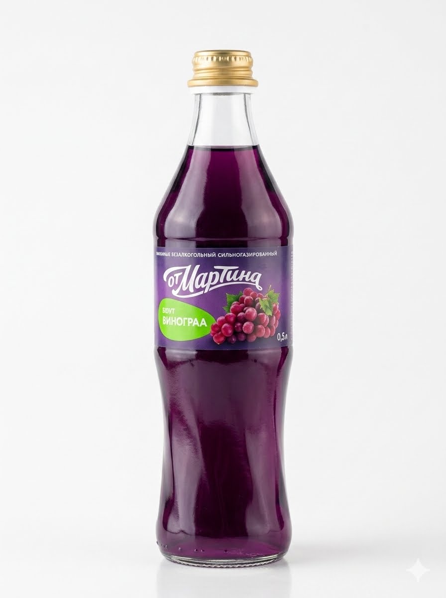 Ot Martina Sparkling Water, Grape - 0.5L
