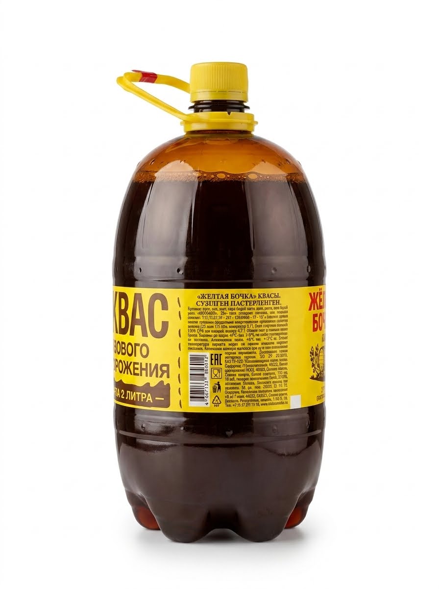 Kvas, Filtered & Pasteurised - Yellow Barrel 1.5L