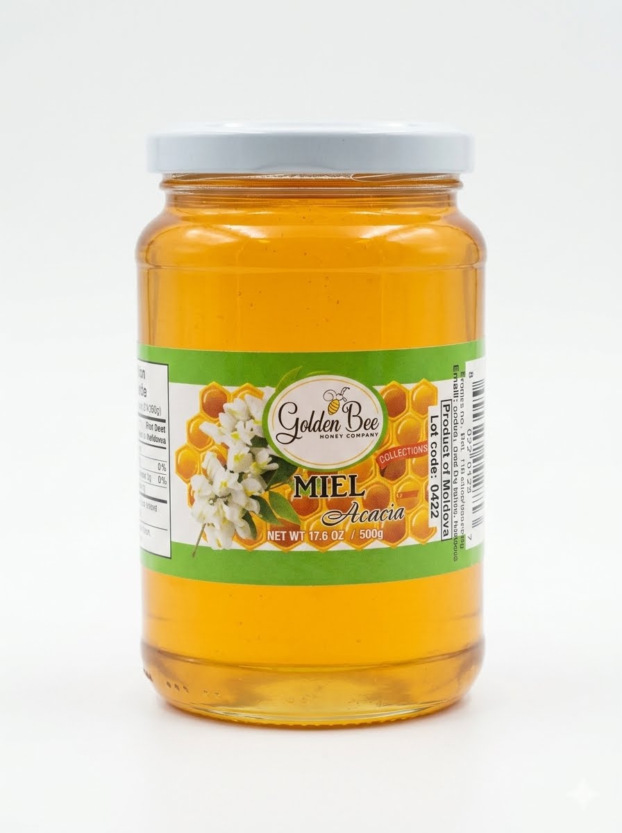 Linden Honey "Golden Bee", 500g Glass Jar
