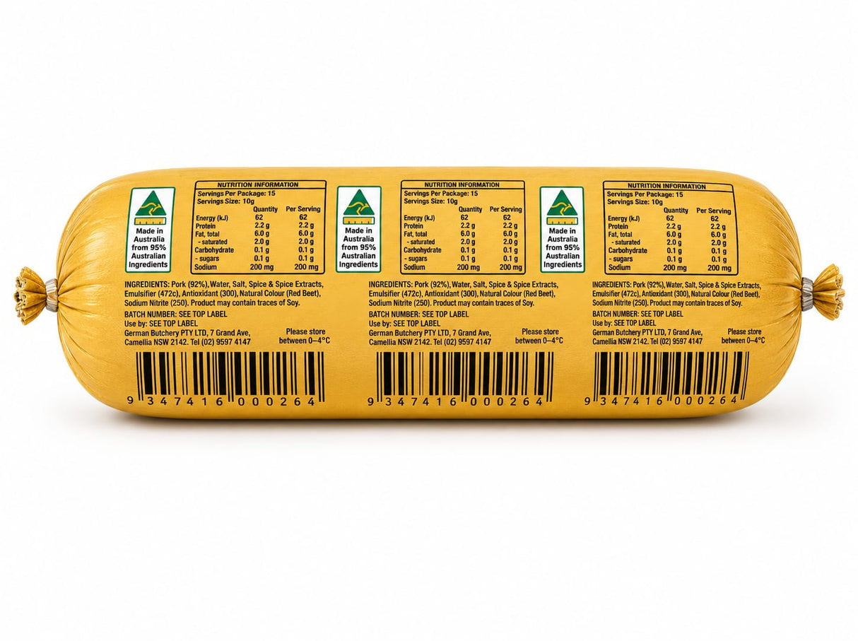 Liverwurst, Fine (Pork) - German Butchery 150g