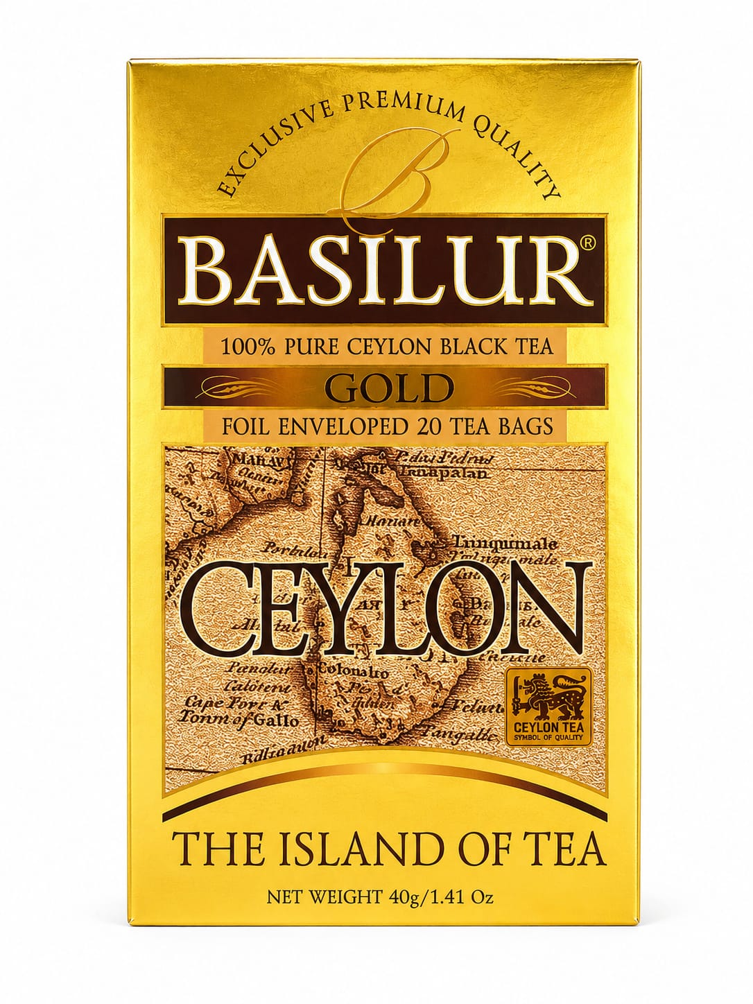 Basilur Gold The Island of Tea Ceylon Black Tea 40g, 20 Tea Bags