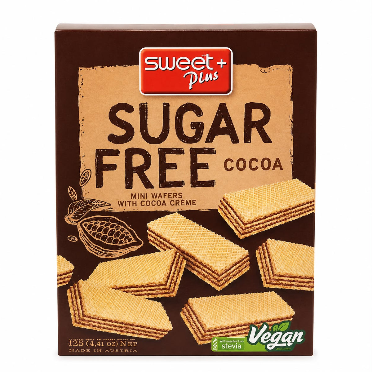 Mini Wafers with Cocoa Creme, Sweet Plus, 180g