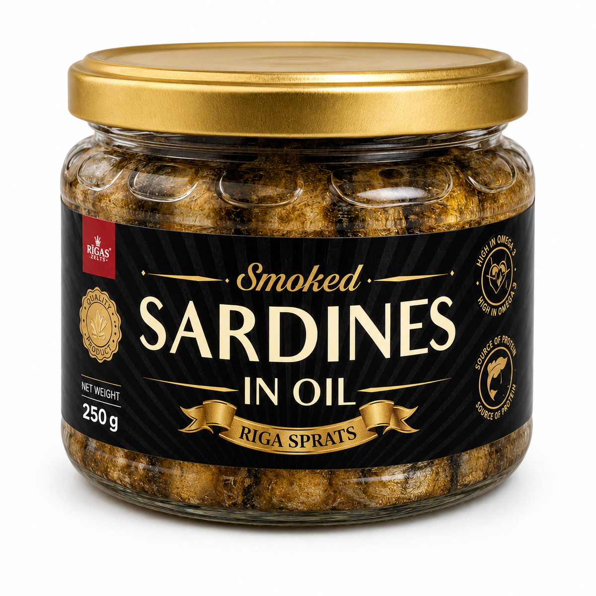 Smoked Sardines in Oil, "Riga Sprats", "Banga", 250g