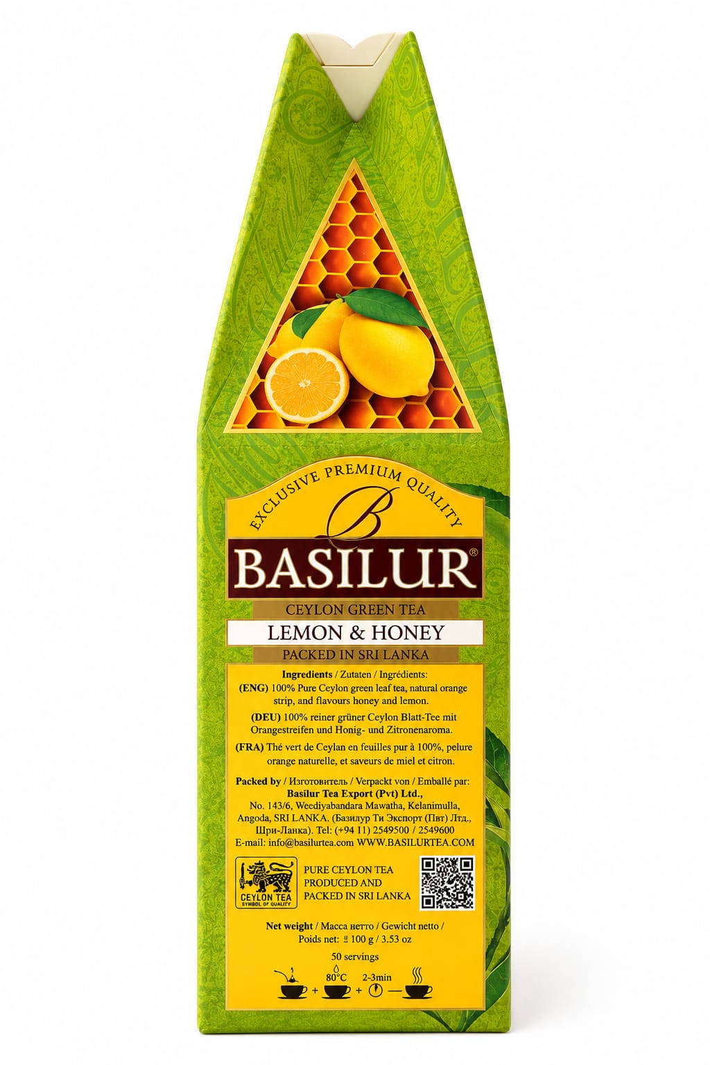 Ceylon Green Tea Lemon & Honey, Magic Fruits - Basilur, 100g