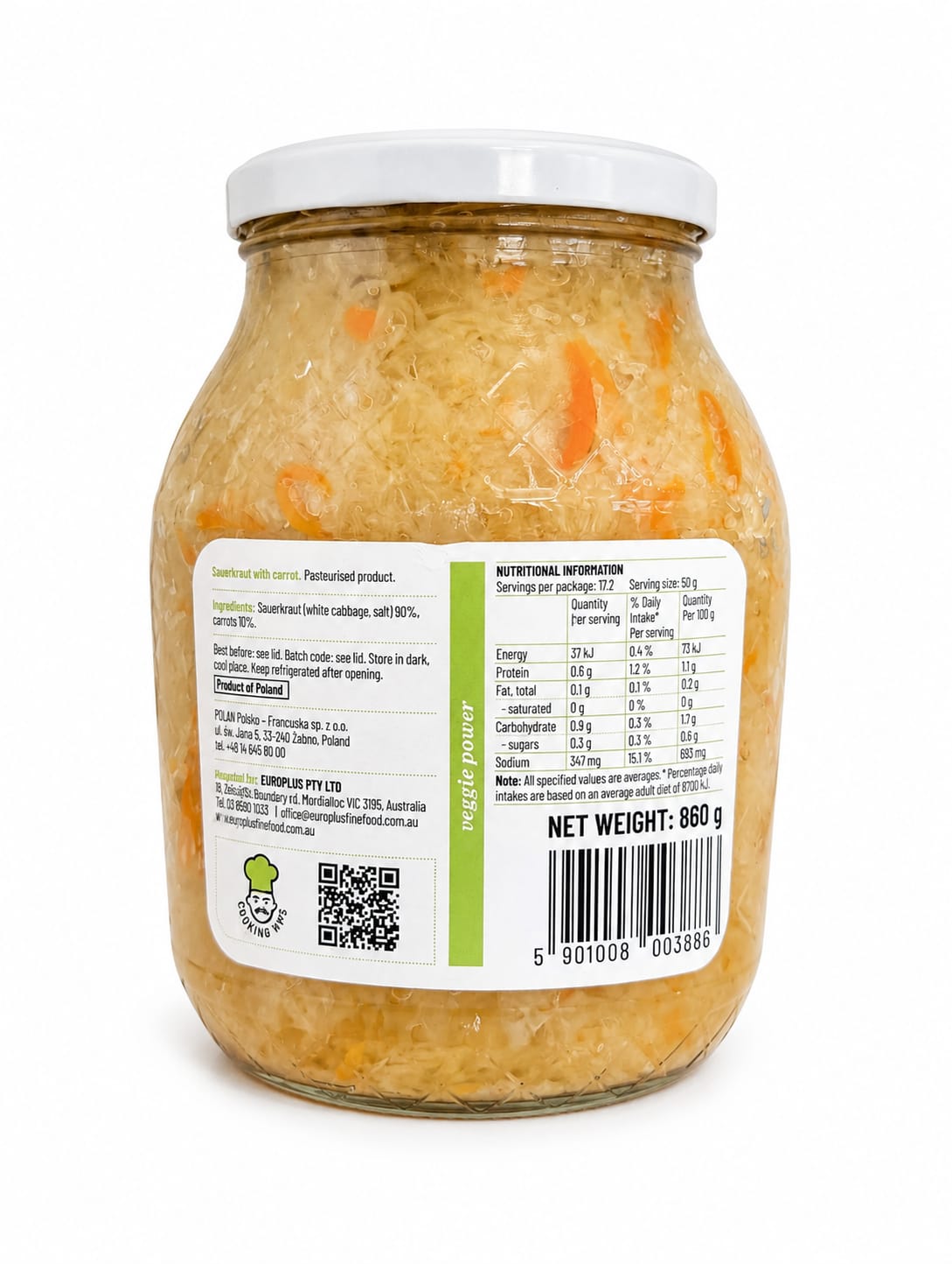 Sauerkraut with Carrot - Polan 860g