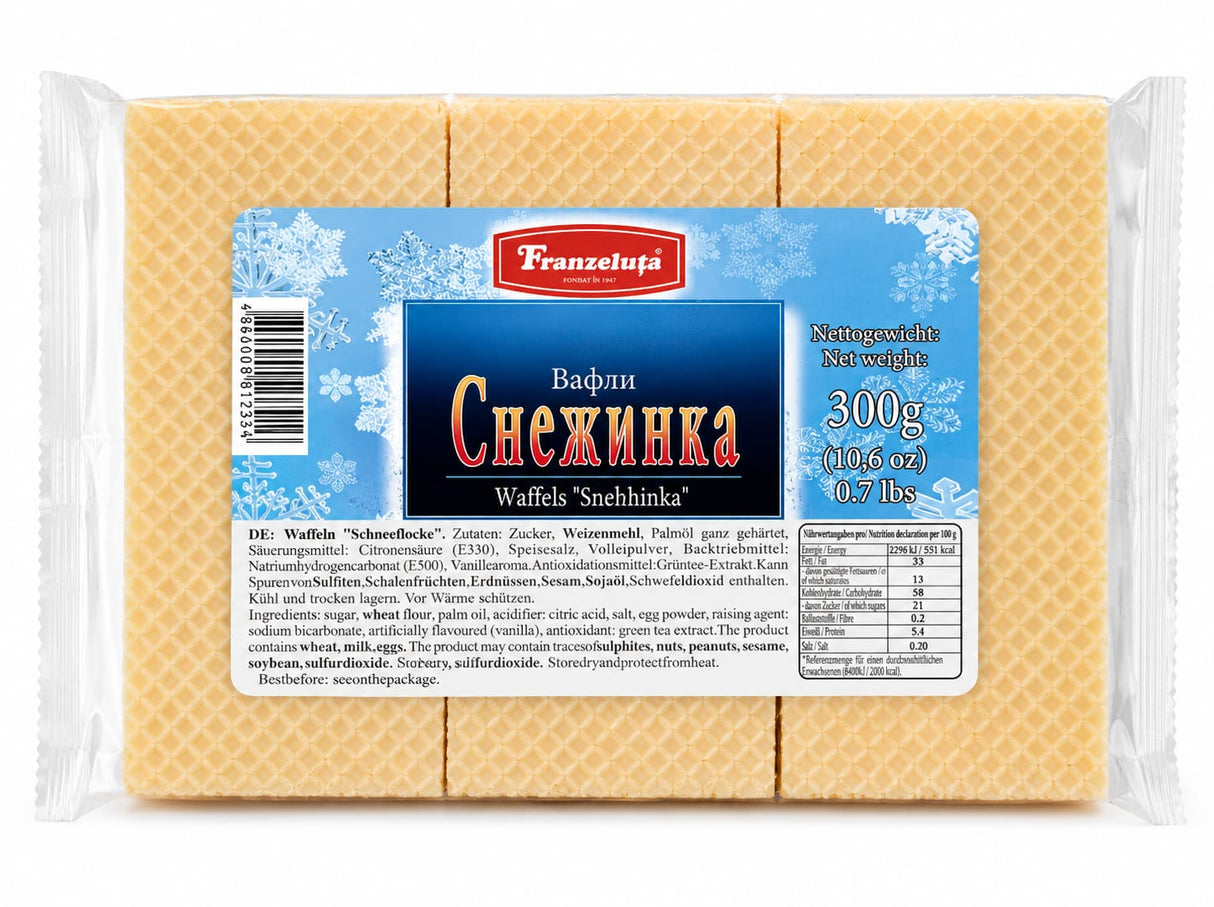 Waffles Snezhinka, Franzeluta, 300g