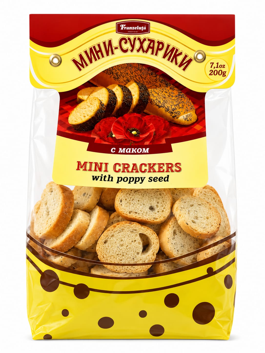 Mini Crackers with Poppy Seeds - Franzeluta 200g