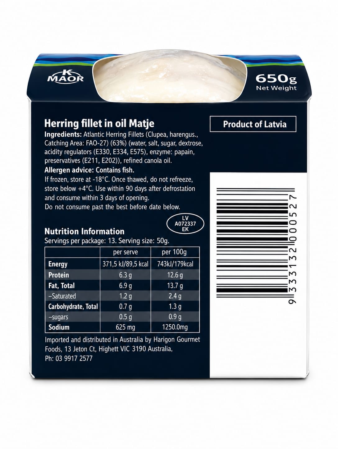 Herring Fillets in Oil, Matje - Mr Fishi 650g