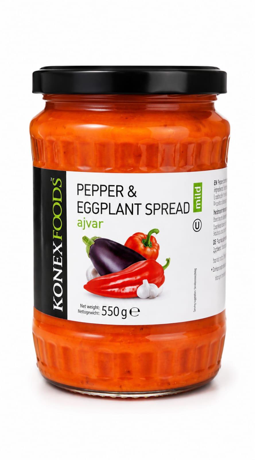Pepper & Eggplant Spread, Mild- Konex Foods, 550g