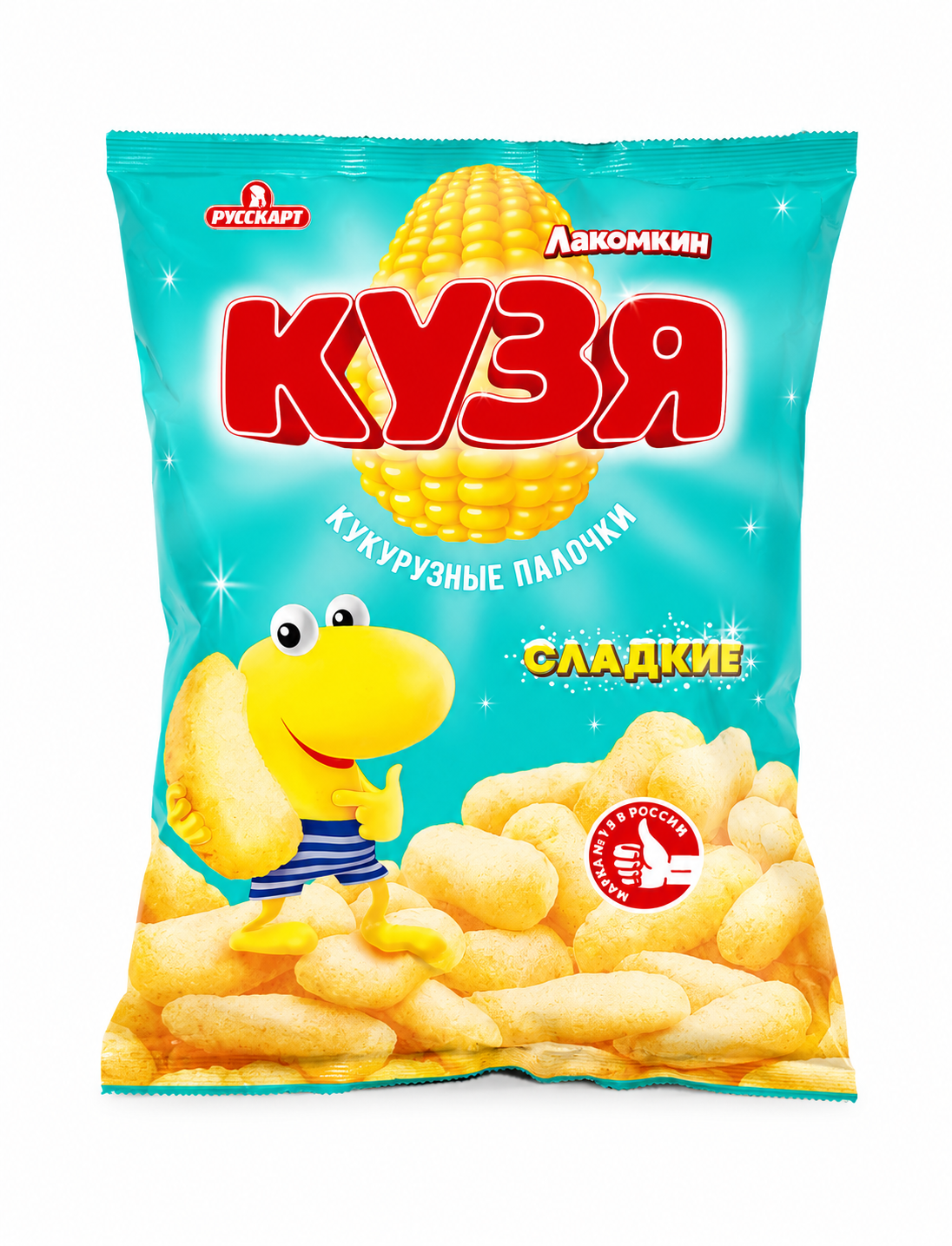 Corn Sticks with Powdered Sugar, Kuzia - Russkart 100g