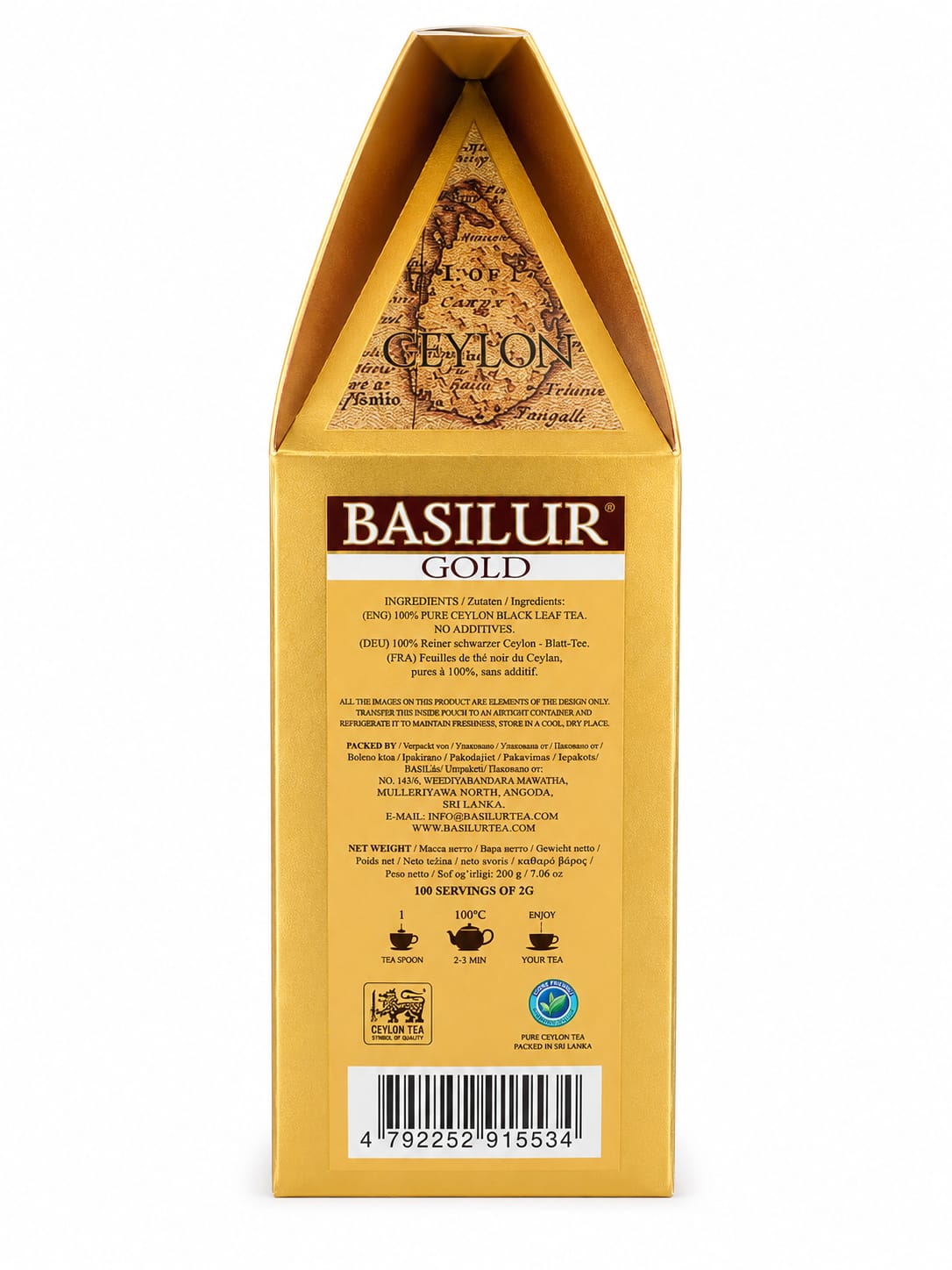 Basilur Gold Ceylon Black Tea, The Island of Tea 200g