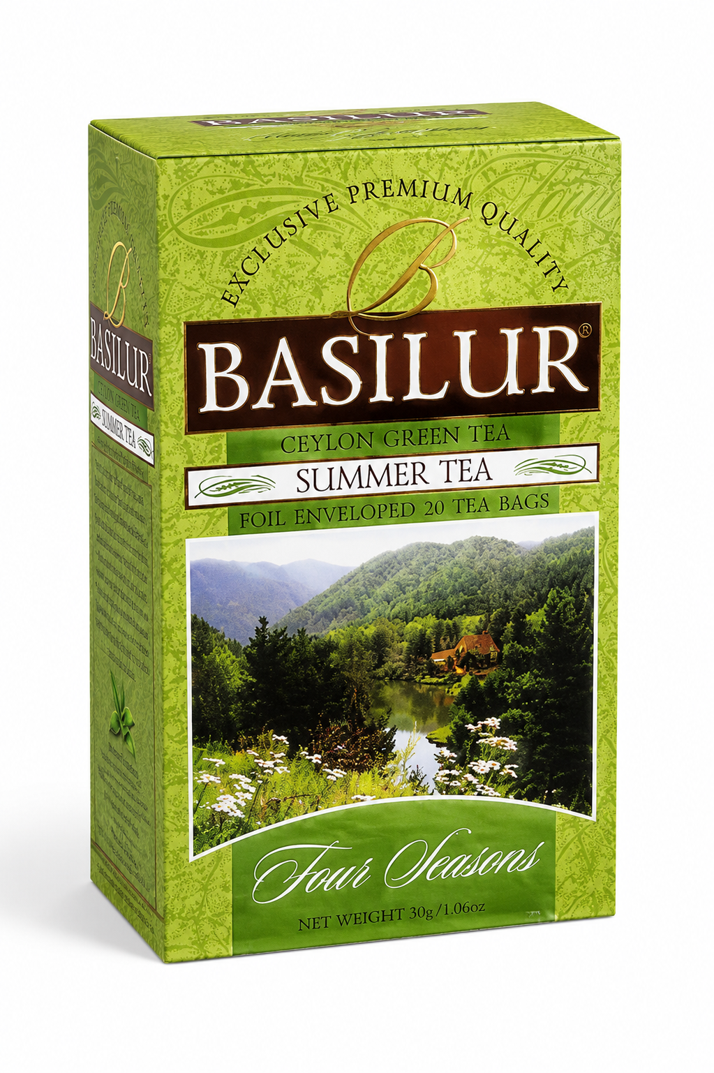 Ceylon Green Tea Summer Tea, Four Seasons - Basilur, 30g, 20 Tea Bags, Carton