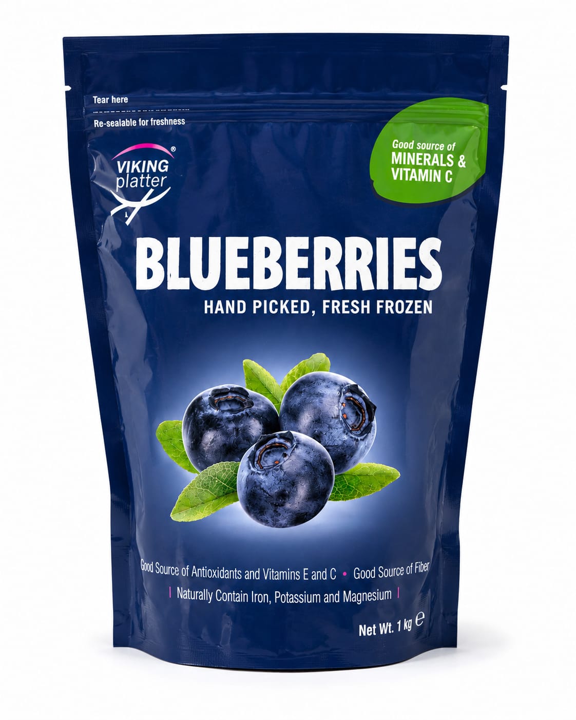 Hand-Picked Frozen Blueberries, "Viking Platter", 1kg