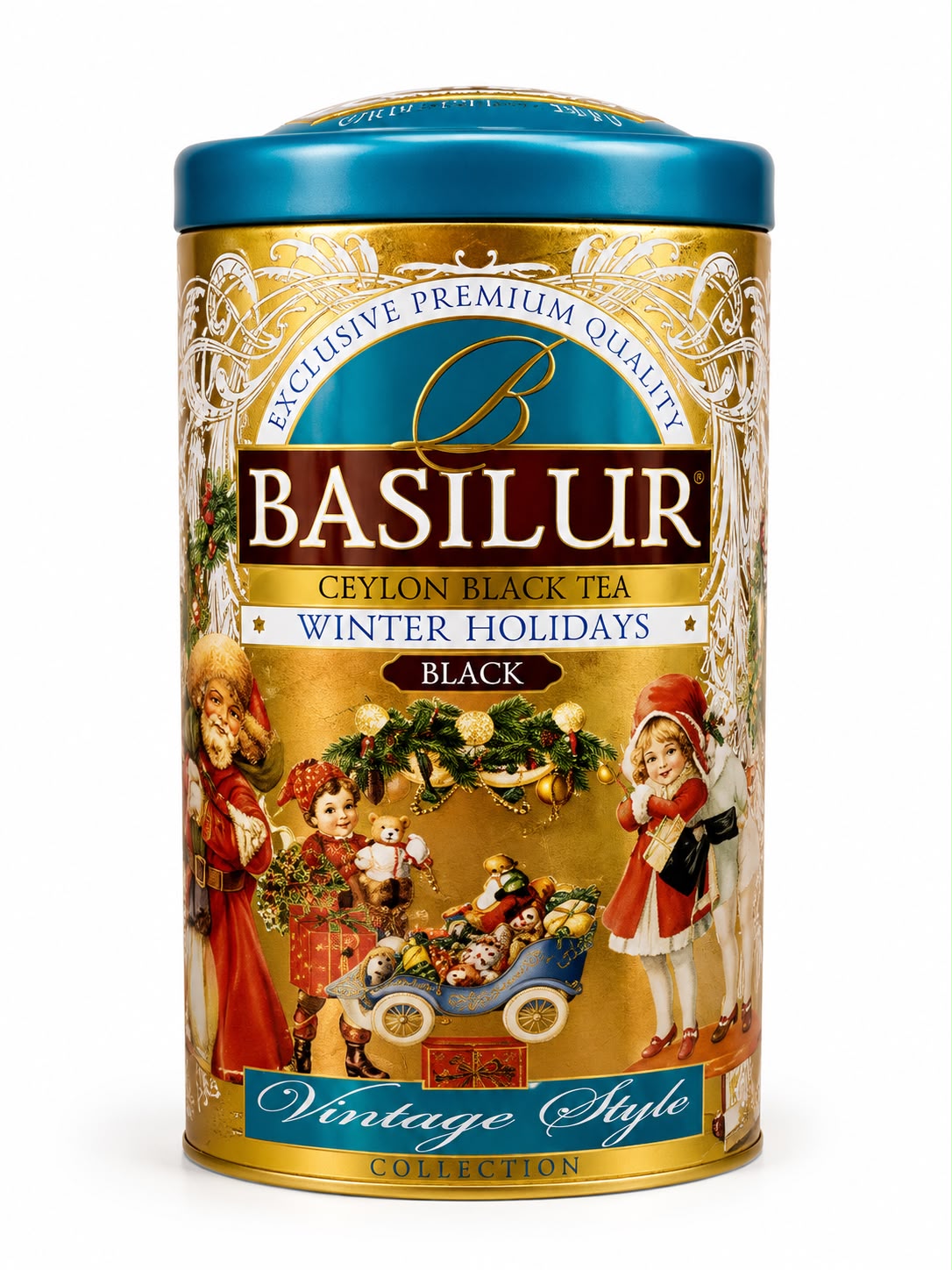 Ceylon Black Tea Winter Holidays, Vintage Style - Basilur 100g, Tin