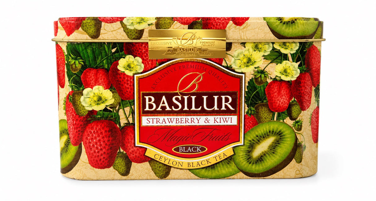 Ceylon Black Tea Strawberry & Kiwi, Magic Fruits - Basilur, 20 Tea Bags, 40g, Tin