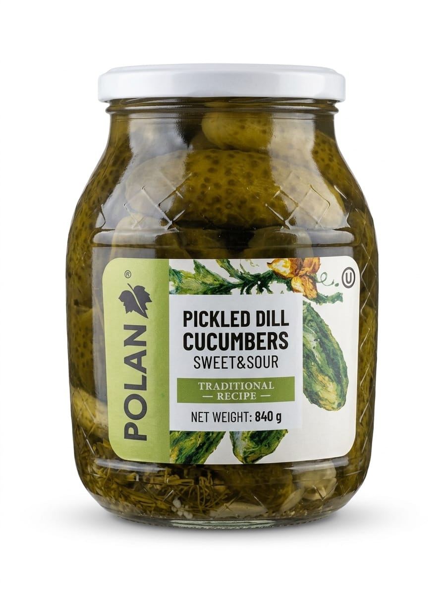 Pickled Dill Cucumbers, Sweet & Sour - Polan 840g