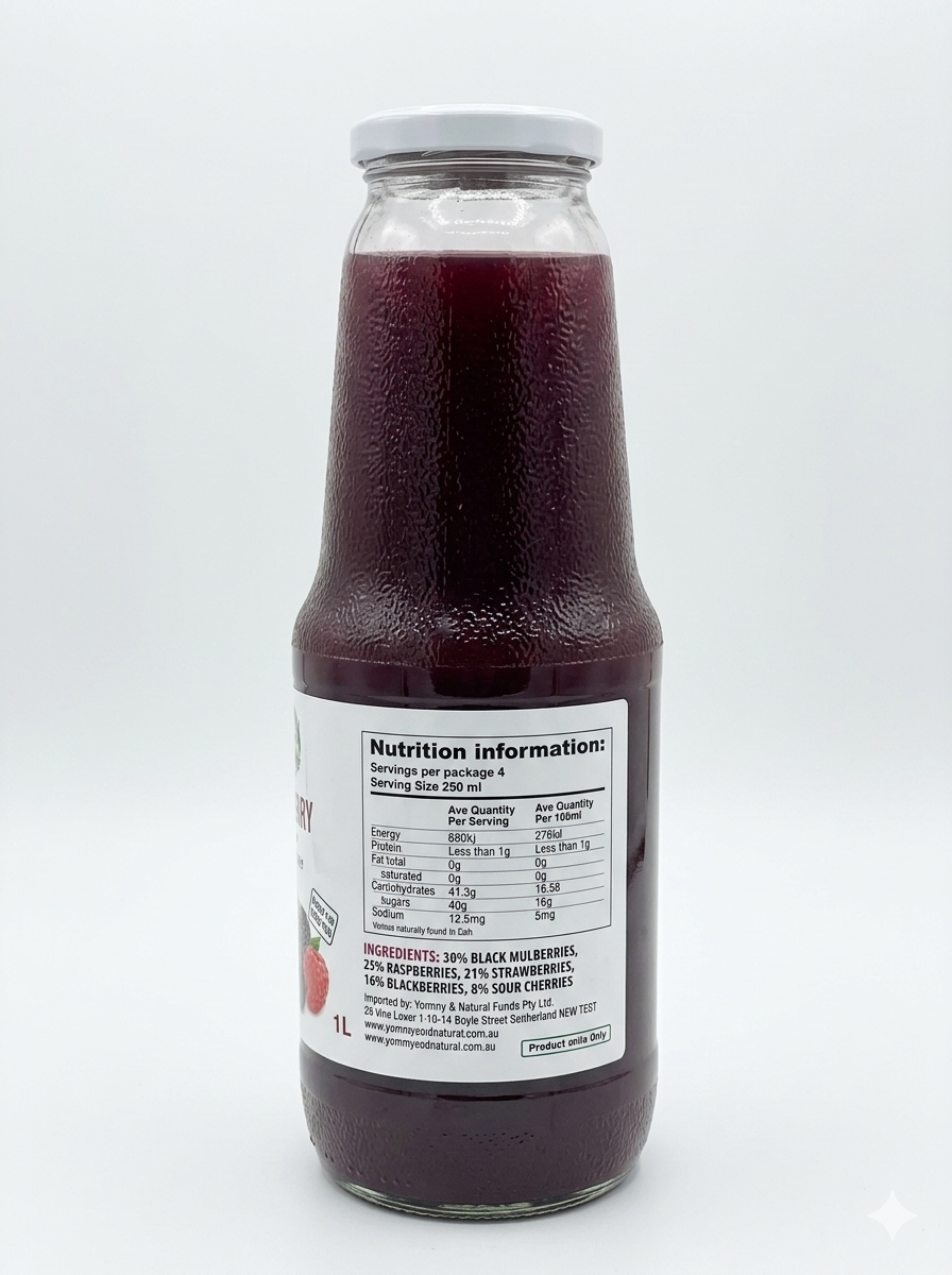 Mixed Berry 100% Juice - Yummy and Natural