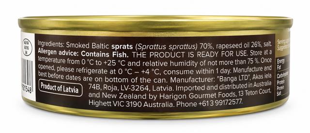 Naturally Smoked Sprats in oil "Banga" - 160g