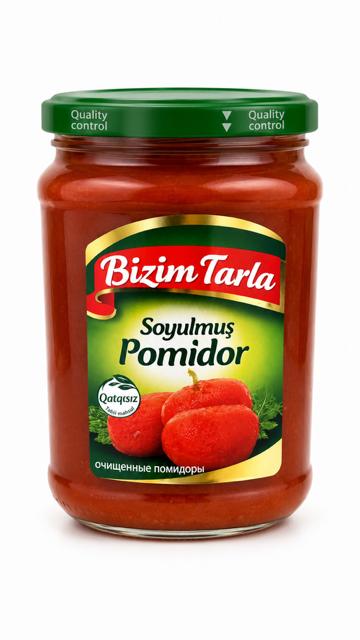 Peeled Tomatoes in a Glass Jar - Bizim Tarla, 640g