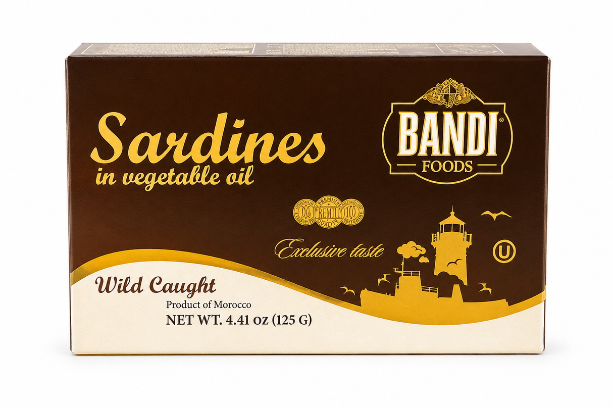 Sardines, Wild Caught in Vegetable Oil - Bandi Foods 125g