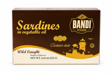 Sardines, Wild Caught in Vegetable Oil - Bandi Foods 125g