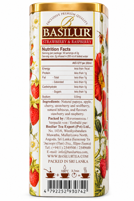 Strawberry&Raspberry, Fruit Infusions, "Basilur", 100g, Tin