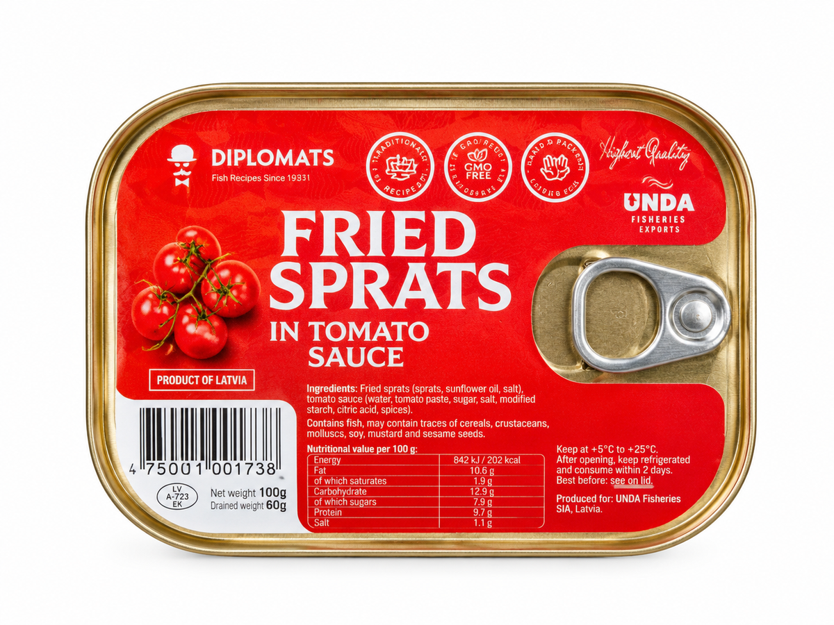 Fried Sprats In Tomato Sauce, 100g