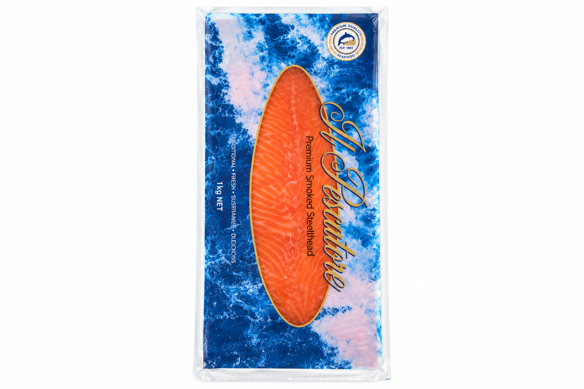 Premium Smoked Steel Head Pre-Sliced, 1 kg