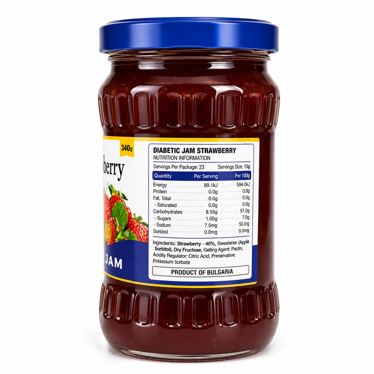 Strawberry Jam, No Added Sugar 340g