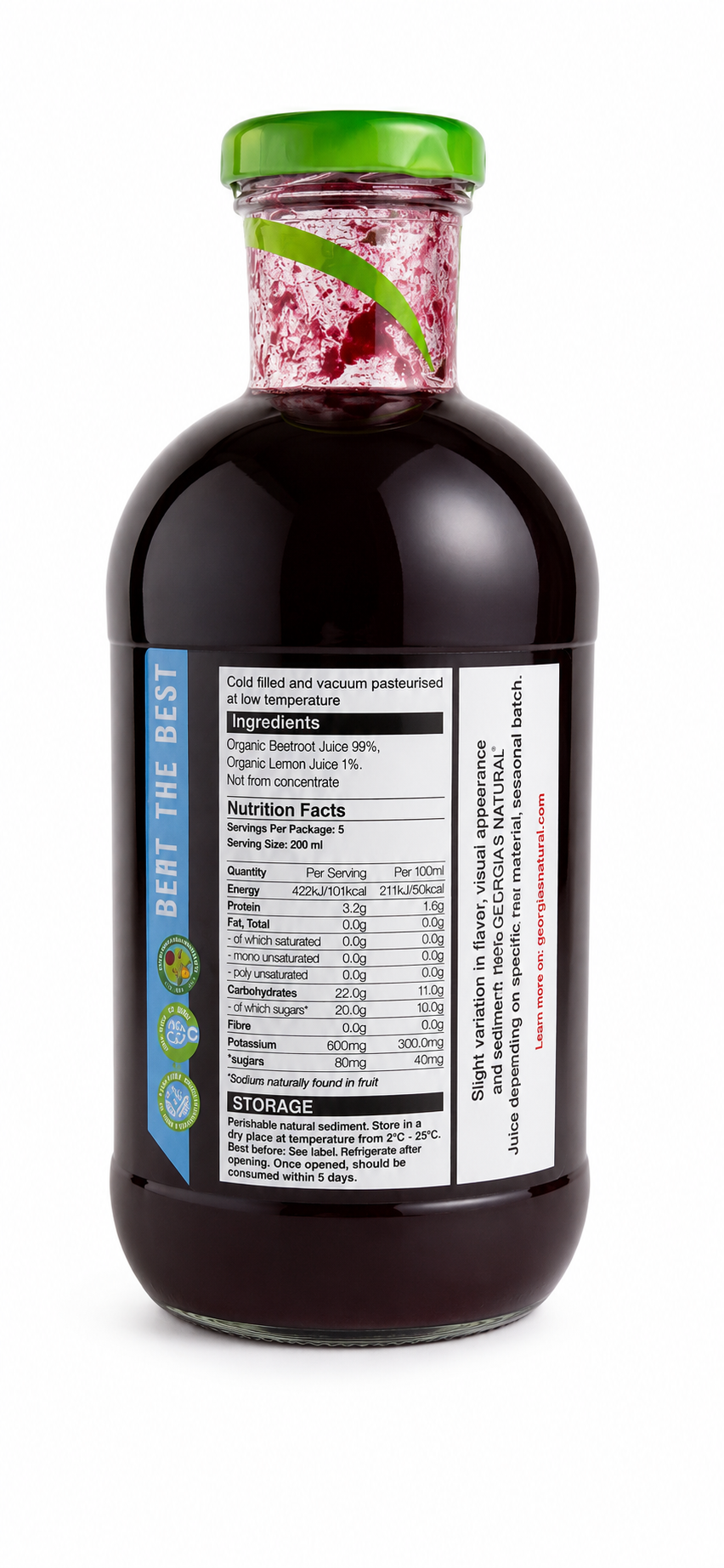 Pure Beetroot Juice, "Georgia's Natural", 1L