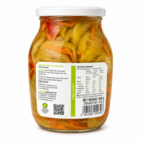 Green Tomato Salad with Sweet Red Peppers - Polan 840g