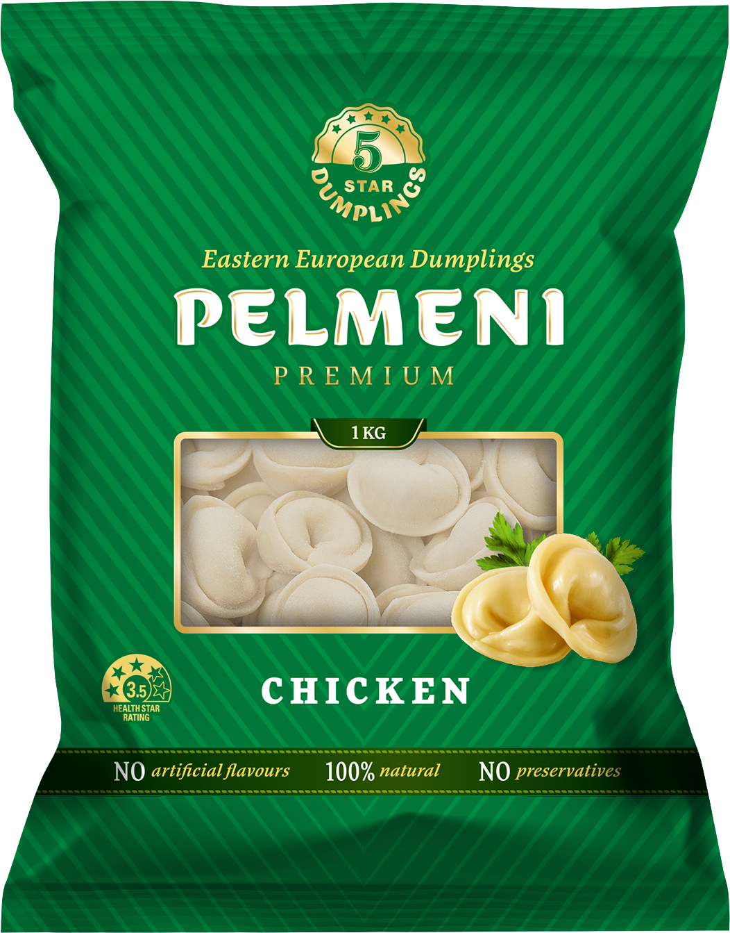 Pelmeni with Chicken (Dumplings) - Five Star Dumplings 1kg