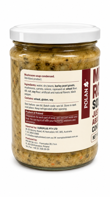 Mushroom Soup, Condensed - Polan 520g