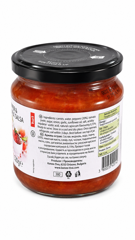 Pepper & Garlic Salsa (Adjika), Hot - Konex 350g