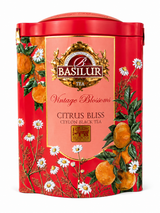 Ceylon Black Tea Citrus Bliss, Vintage Blossoms - Basilur 100g Loose Leaf Tea in a Tin