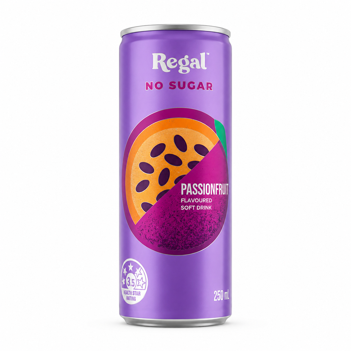 Soft Drink, Passionfruit, No Sugar - Regal 250ml