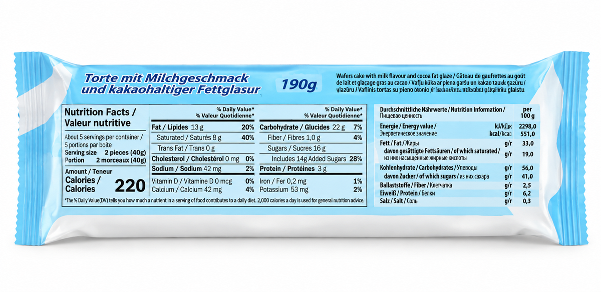 Waffle Cake with Milk Taste, "Franzeluta", 190g