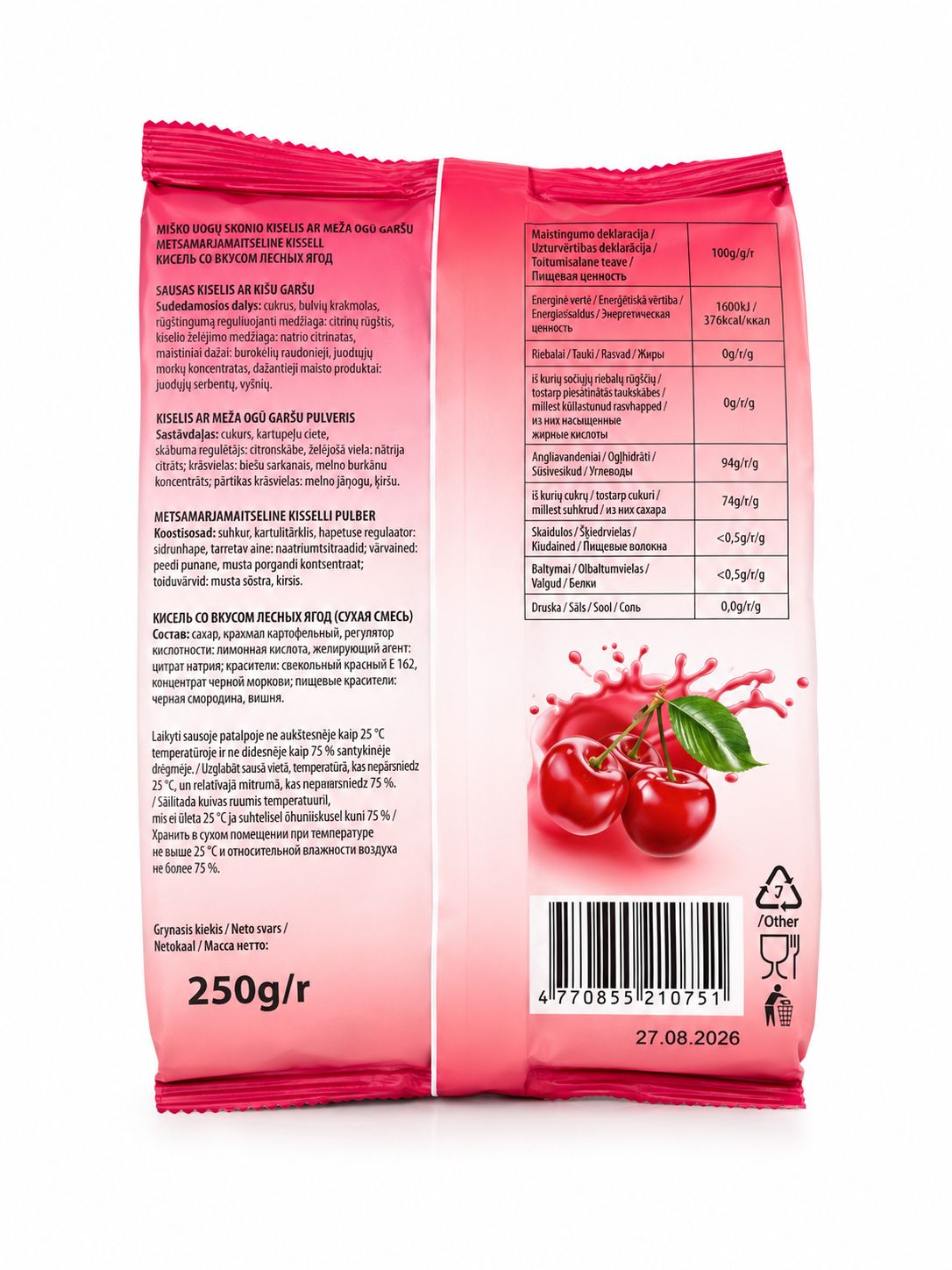 Kisielius Dessert Drink, Cherry - Kiingai 250g