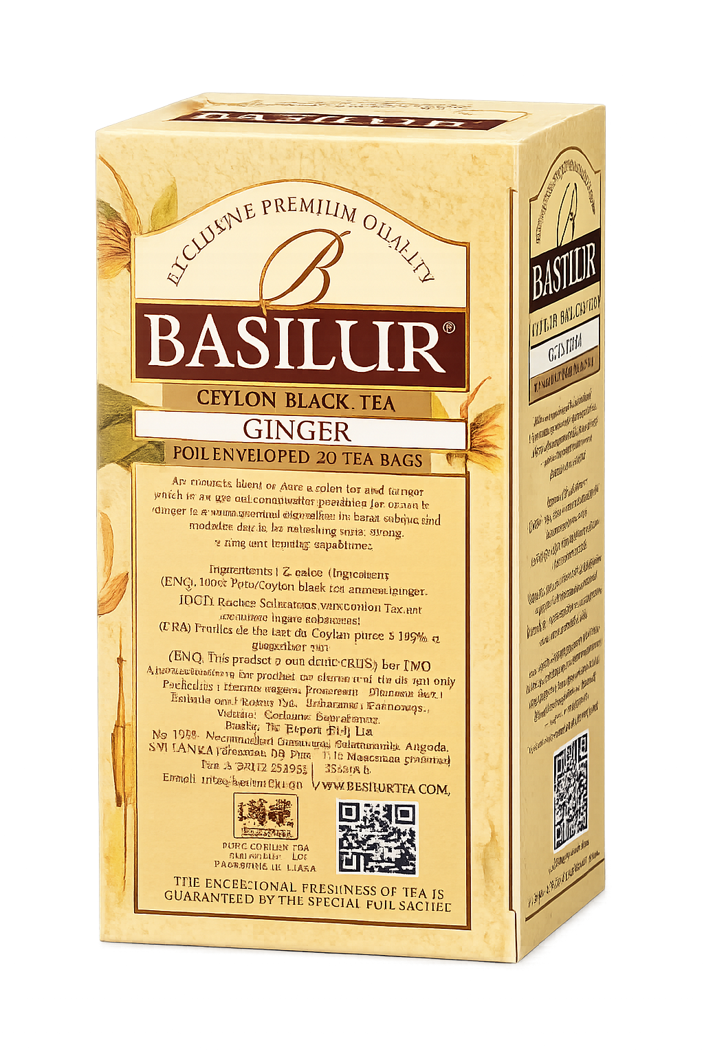 Ceylon Black Tea, Ginger, Magic Fruits - Basilur, 20 Tea Bags, 40g, Carton Package