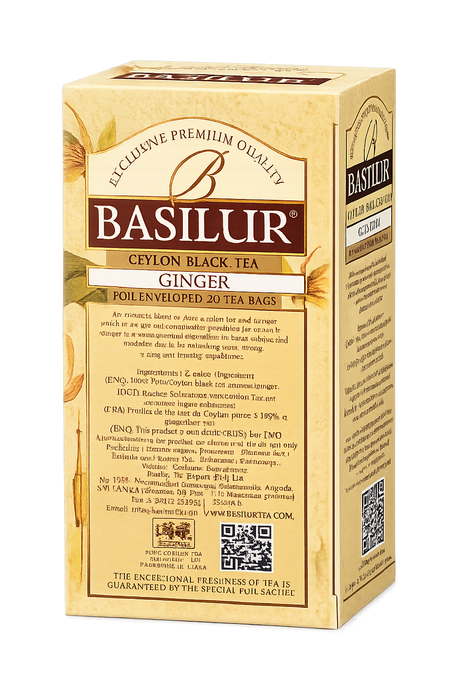 Ceylon Black Tea, Ginger, Magic Fruits - Basilur, 20 Tea Bags, 40g, Carton Package