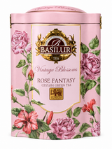 Ceylon Green Tea Rose Fantasy, Vintage Blossoms - Basilur 100g Tin