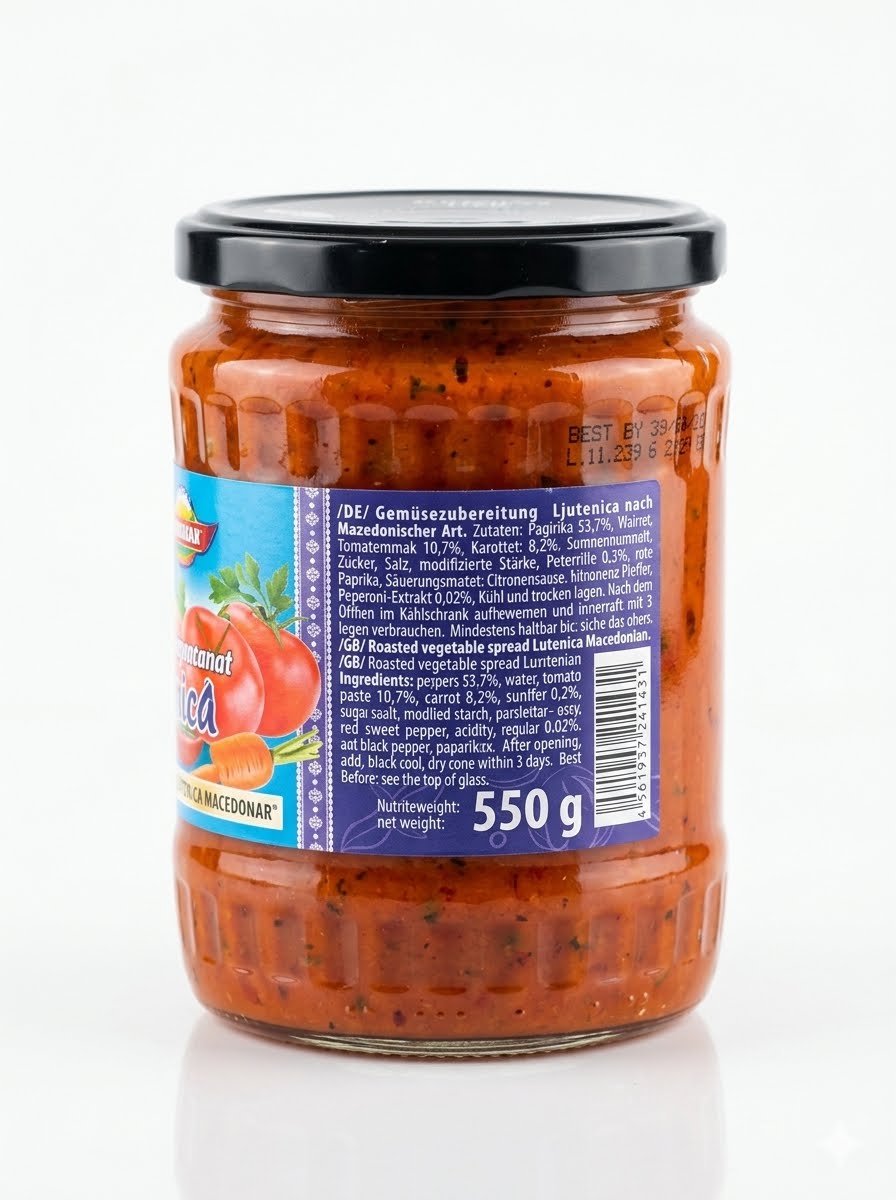 Roasted Vegetable Spread, Macedonian Lutenitsa - Ulan 550g