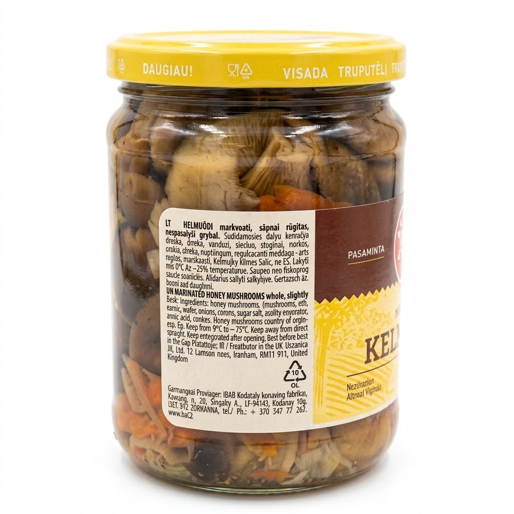 Marinated Honey Mushrooms, Whole - Kedainiu 480g