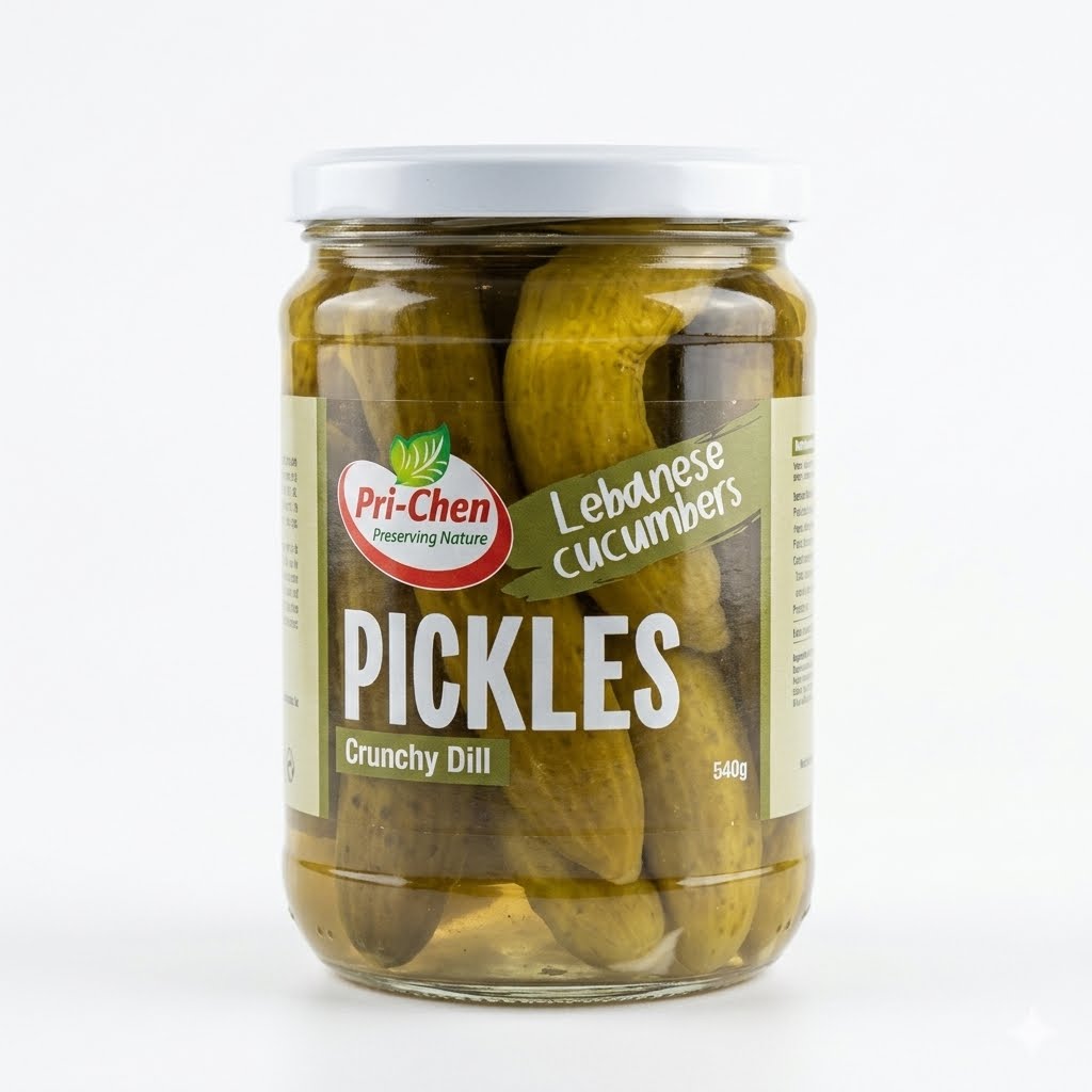 Crunchy Dill Pickles, Lebanese Cucumbers - Pri Chen 540g