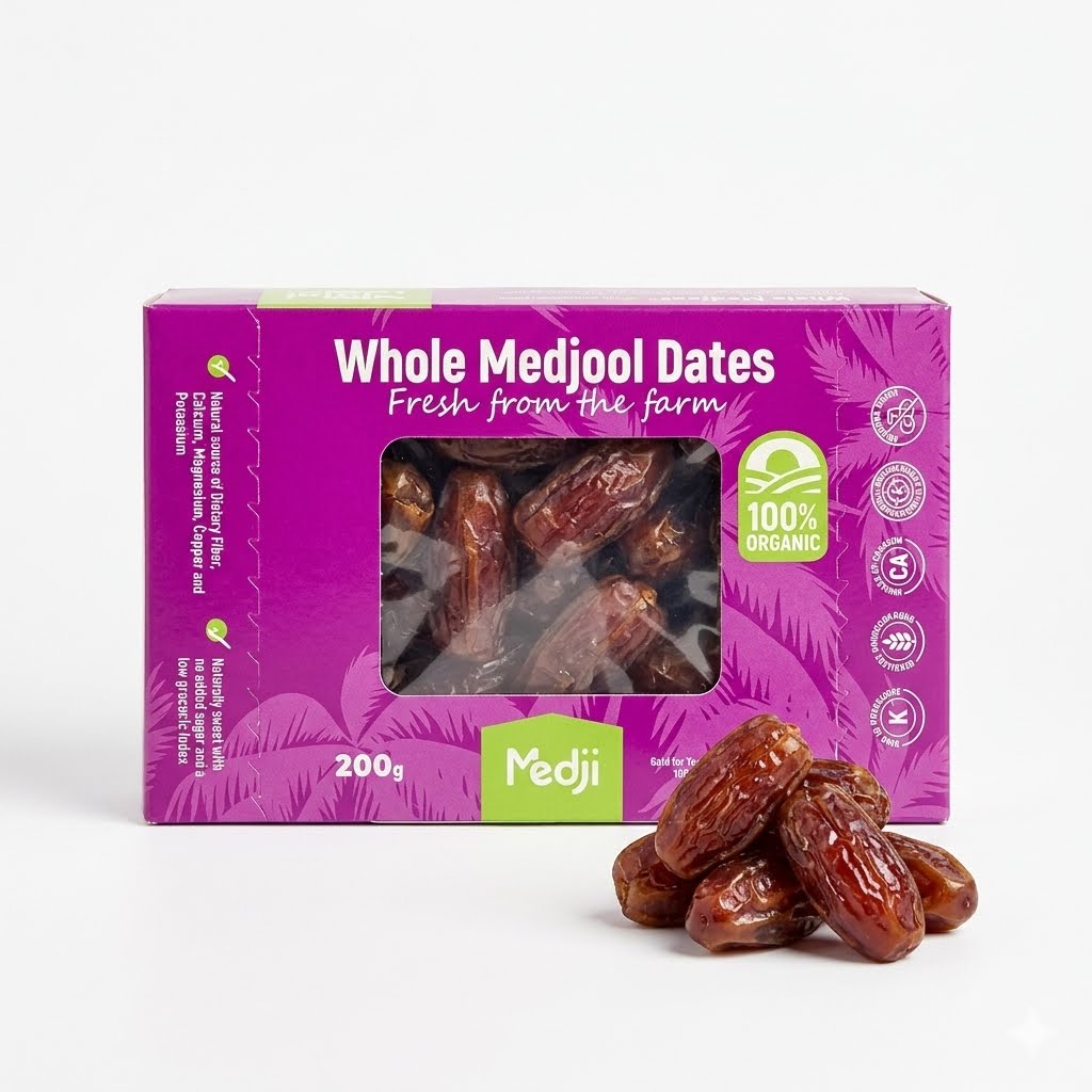 Whole Medjool Dates, Organic - Medji 200g