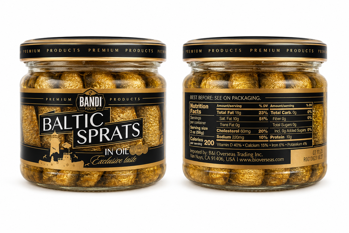 Smoked Baltic Sprats in Oil - Bandi Foods 250g