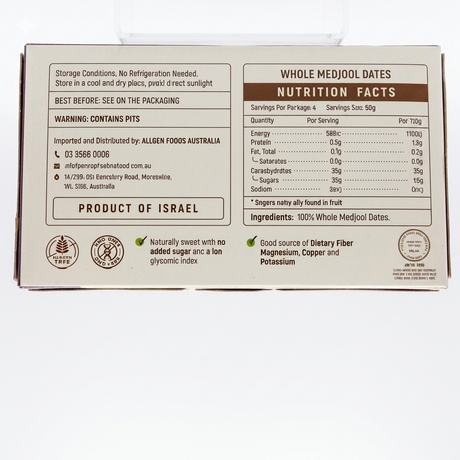 Whole Medjool Dates, Organic - Medji 200g