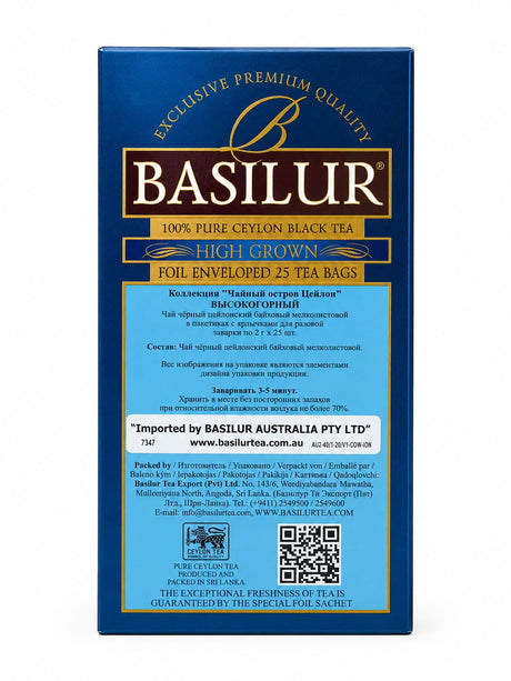 Basilur High Grown Ceylon Black Tea 50g, 25 Tea Bags